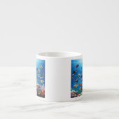 Tropische viszwemmen zeebed espresso kop (Voorkant)