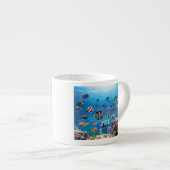 Tropische viszwemmen zeebed espresso kop (Voorkant rechts)