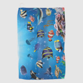 Tropische viszwemmen zeebed golfhanddoek (Voorkant)
