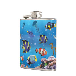 Tropische viszwemmen zeebed heupfles