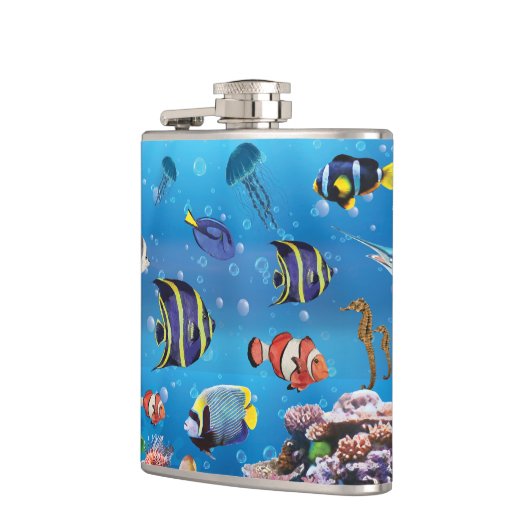 Tropische viszwemmen zeebed heupfles (Links)