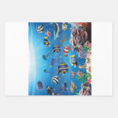 Tropische viszwemmen zeebed inpakpapier vel (Voorkant)