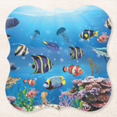 Tropische viszwemmen zeebed kartonnen onderzetters (Voorkant)