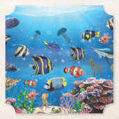 Tropische viszwemmen zeebed kartonnen onderzetters (Voorkant)