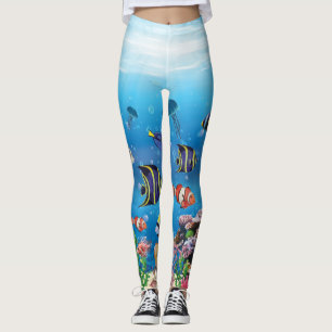 Tropische viszwemmen zeebed leggings