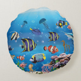 Tropische viszwemmen zeebed rond kussen