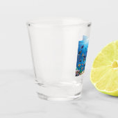 Tropische viszwemmen zeebed shot glas (Links)