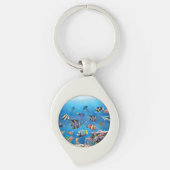 Tropische viszwemmen zeebed sleutelhanger (Voorkant)