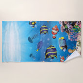 Tropische viszwemmen zeebed strandlaken (Voorkant)