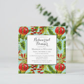 Tropische vlam Lily Chic Modern Floral Kaart (Staand voorkant)