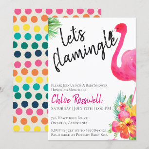 Tropische vlamingle Baby shower Invitation Kaart