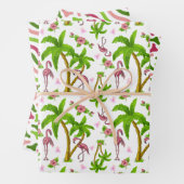 Tropische vlamingos en bloemen inpakpapier vel (In situ)