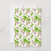 Tropische vlamingos en bloemen sparen de Datum Uit Kaart (Achterkant)
