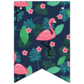 Tropische vlamingos - Roze & blauw - Baby shower Vlaggetjes (Eerste vlag)