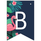 Tropische vlamingos - Roze & blauw - Baby shower Vlaggetjes (Derde vlag)