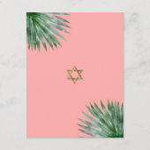 Tropische Vleermuis Mitzvah Goud Script Bloemen Wa Informatiekaartje (Achterkant)