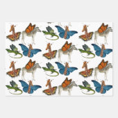 Tropische vlinder dieren cadeau wrap set van 3 inpakpapier vel (Voorkant 3)