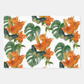 Tropische vlinder dieren cadeau wrap set van 3 inpakpapier vel (Voorkant 2)