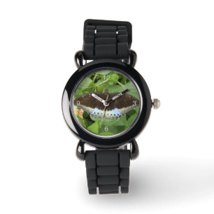  tropische vlinder Glitter Watch Numbers Horloge