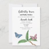 Tropische vlinder kussen baby shower kaart (Voorkant)