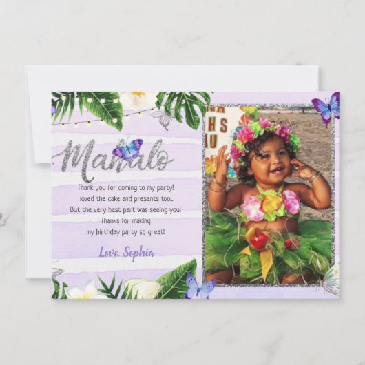 Tropische Vlinder Mahalo Bedankkaart (Voorkant)