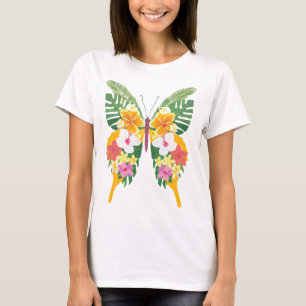 Tropische Vlinder met Floral Wings Island Vibes T-shirt