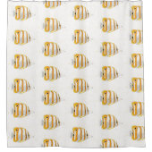 Tropische vlinder Oranje en wit gevlekt Douchegordijn (Voorkant)