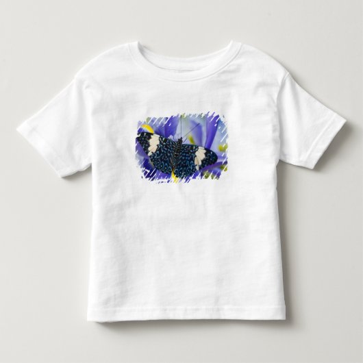 Tropische vlinder paarse iris kinder shirts (Voorkant)