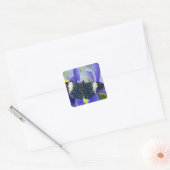 Tropische vlinder Paarse iris Vierkante Sticker (Envelop)