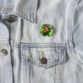 Tropische vlinderbadge ronde button 3,2 cm (In situ)