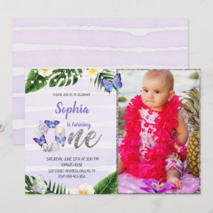 Tropische vlinderdag uitnodiging met foto