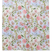 Tropische  Vlinders Tuin Chinoiserie Douchegordijn (Voorkant)