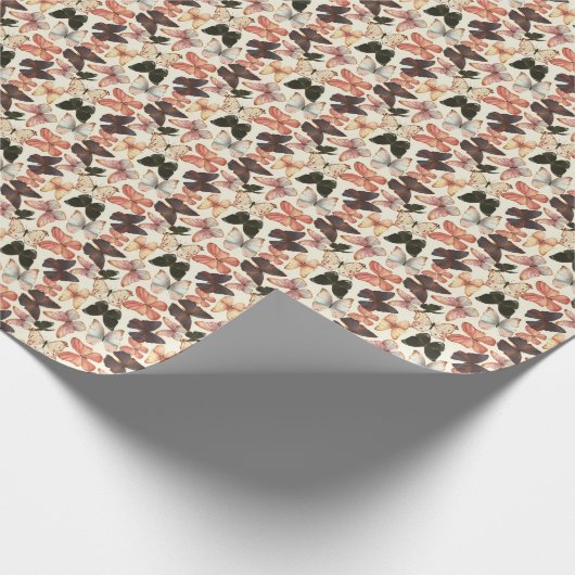 Tropische vlinders: Waterverf naadloos patroon. Cadeaupapier (Hoek)