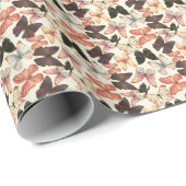 Tropische vlinders: Waterverf naadloos patroon. Cadeaupapier (Rol Hoek)