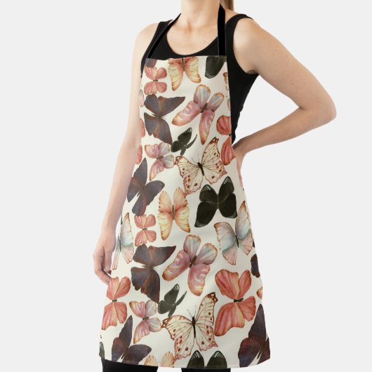 Tropische vlinders: Waterverf naadloos patroon. Schort (Insitu)