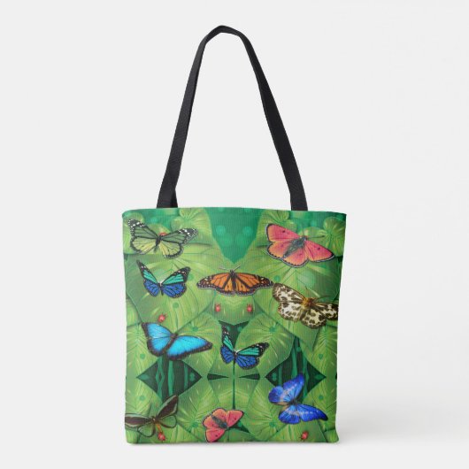 Tropische Vlindertuin Boodschappentas Tote Bag (Achterkant)