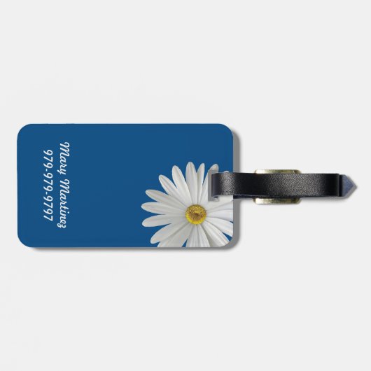 Tropische vogel Blauw & Witte kaketoe Daisy Flower Bagagelabel (Achterkant horizontaal)