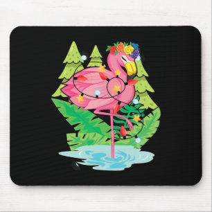 Tropische Vogel Dier Flamingo Xmas Lichtjes Kerstm Muismat