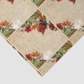  Tropische vogel en bloemen Tissuepapier (Detail)