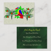 Tropische vogel en bloemen visitekaartje (Voorkant / Achterkant)
