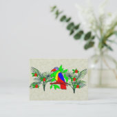 Tropische vogel en bloemen visitekaartje (Staand voorkant)
