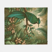 Tropische vogel in weelderig groen Oerwoud 2 Fleece Deken (Voorkant (Horizontaal))