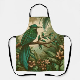 Tropische vogel in weelderig groen Oerwoud 2 Schort