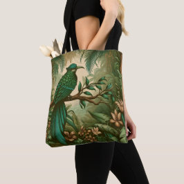 Tropische vogel in weelderig groen Oerwoud 2 Tote Bag