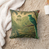 Tropische vogel in weelderig groen Oerwoud Kussen (Deken)