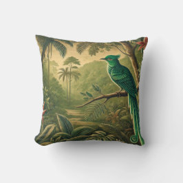 Tropische vogel in weelderige groene jungle kussen
