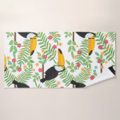 Tropische vogel naadloze patroonachtergrond. Touca Badhanddoek (Badhanddoek)