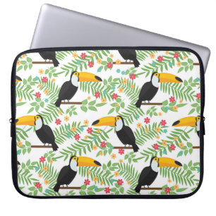 Tropische vogel naadloze patroonachtergrond. Touca Laptop Sleeve
