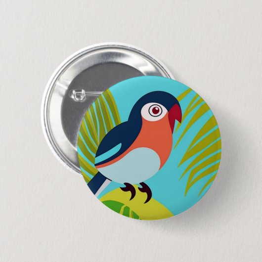Tropische vogel ronde button 5,7 cm (Voorkant /achterkant)