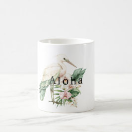 Tropische Vogel Roze Orchidee Bloemen Aloha Koffiemok